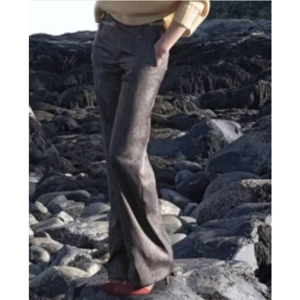 NWT Anthropologie Elevenses Wide Leg Shimmer Pants Size 4